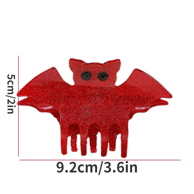 Dark Bat Hair Claw Glitter Hair Clip Halloween Party Holiday Gift
