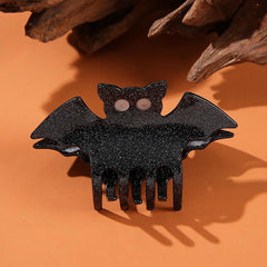 Dark Bat Hair Claw Glitter Hair Clip Halloween Party Holiday Gift