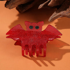 Dark Bat Hair Claw Glitter Hair Clip Halloween Party Holiday Gift