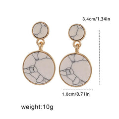 Imitated Marble Pattern Earrings For Women
