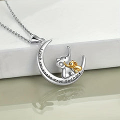 Crescent Moon Elephant Necklace for Women - Anniversary Christmas Gift Toy