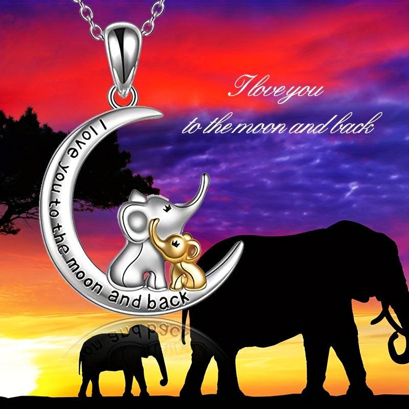 Crescent Moon Elephant Necklace for Women - Anniversary Christmas Gift Toy