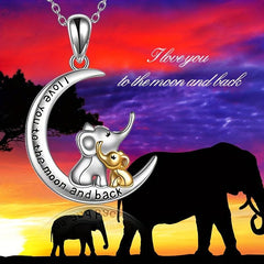 Crescent Moon Elephant Necklace for Women - Anniversary Christmas Gift Toy