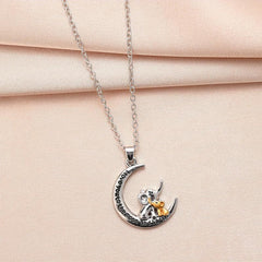 Crescent Moon Elephant Necklace for Women - Anniversary Christmas Gift Toy