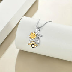 Creative Sunflower Bee Insect Necklace Toy Gift