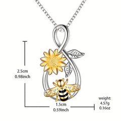 Creative Sunflower Bee Insect Necklace Toy Gift