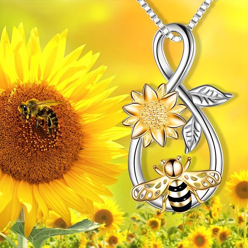 Creative Sunflower Bee Insect Necklace Toy Gift