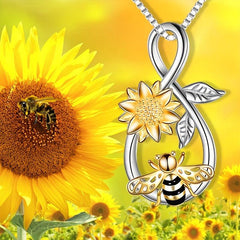 Creative Sunflower Bee Insect Necklace Toy Gift