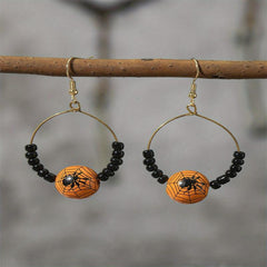 Halloween Spider Pumpkin Dangle Earrings Women Girl Jewelry Cartoon Drop