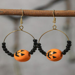 Halloween Spider Pumpkin Dangle Earrings Women Girl Jewelry Cartoon Drop