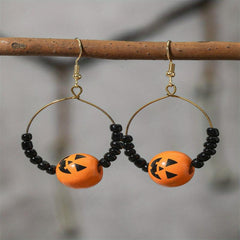 Halloween Spider Pumpkin Dangle Earrings Women Girl Jewelry Cartoon Drop