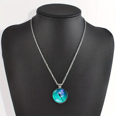 Dragonfly Crystal Bead Pendant Necklace for Men and Women