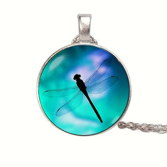 Dragonfly Crystal Bead Pendant Necklace for Men and Women