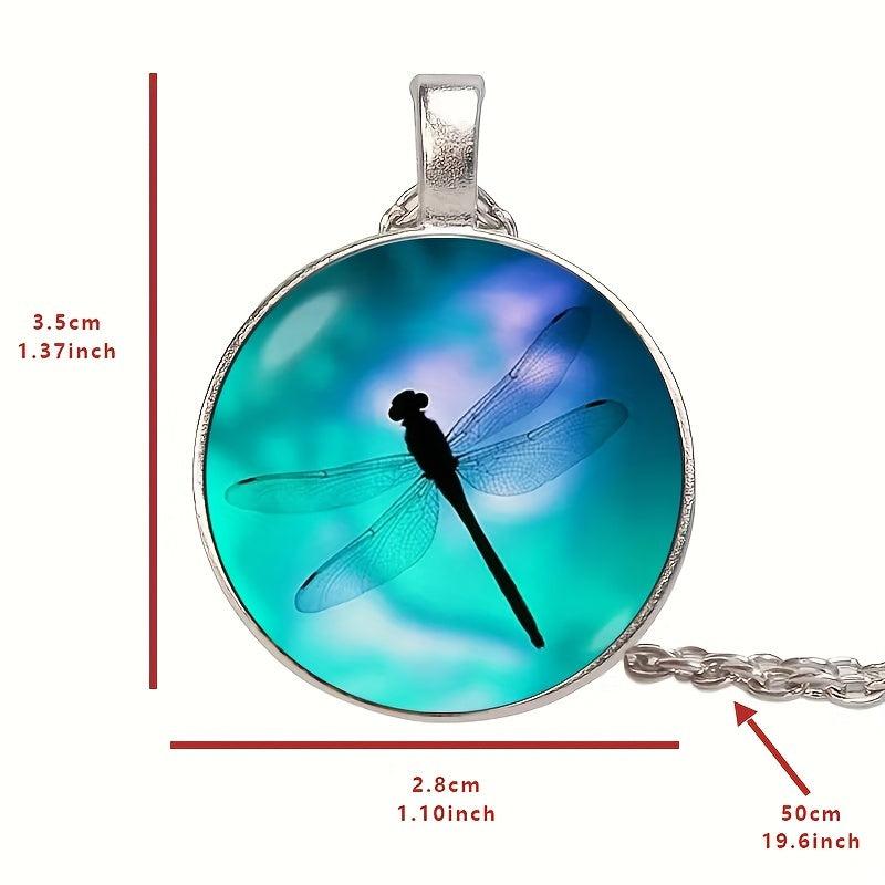 Dragonfly Crystal Bead Pendant Necklace for Men and Women