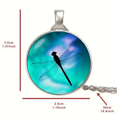 Dragonfly Crystal Bead Pendant Necklace for Men and Women