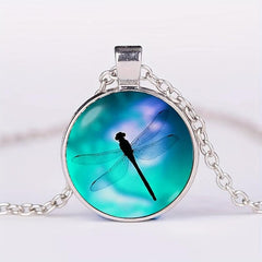 Dragonfly Crystal Bead Pendant Necklace for Men and Women