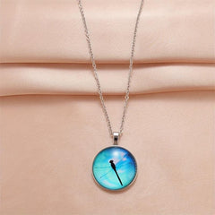Dragonfly Crystal Bead Pendant Necklace for Men and Women