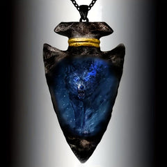 Triangle Punk Wolf Head Pendant Necklace Toy For Kids Boys Men Women