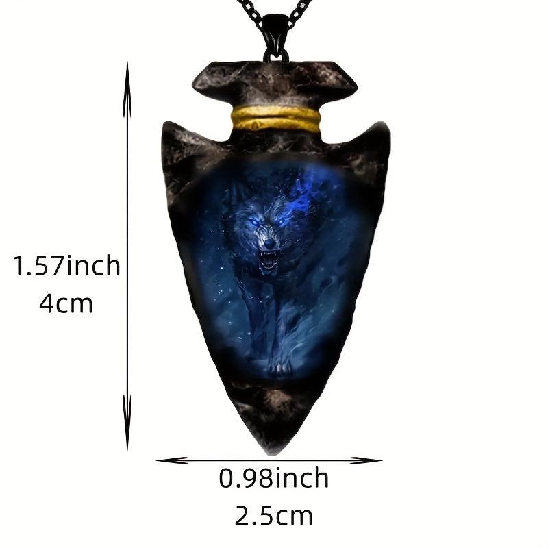 Triangle Punk Wolf Head Pendant Necklace Toy For Kids Boys Men Women