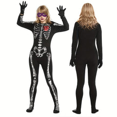 Halloween Skull Luminous Jumpsuit Set