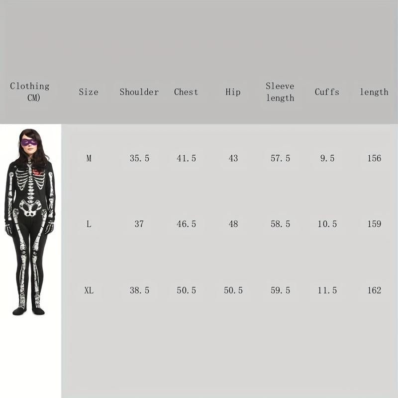 Halloween Skull Luminous Jumpsuit Set