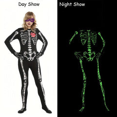 Halloween Skull Luminous Jumpsuit Set