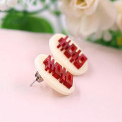 Red Festive Acrylic Earrings Female Double Wedding Ear Ornaments