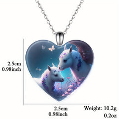 Heart Pony Pattern Pendant Necklace Toy For Children
