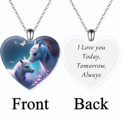 Heart Pony Pattern Pendant Necklace Toy For Children