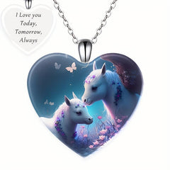 Heart Pony Pattern Pendant Necklace Toy For Children