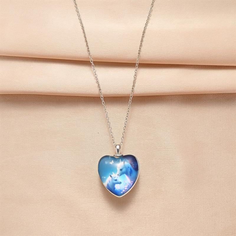 Heart Pony Pattern Pendant Necklace Toy For Children