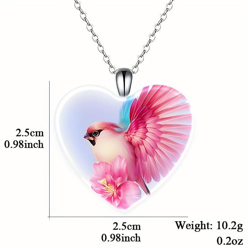 Crystal Pendant Necklace Bird English Birthday Gift For Boyfriend And Girlfriend