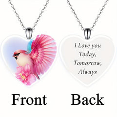 Crystal Pendant Necklace Bird English Birthday Gift For Boyfriend And Girlfriend