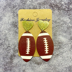 Glitter Acrylic Ball Sports Stud Earrings - Perfect Gift For Girls