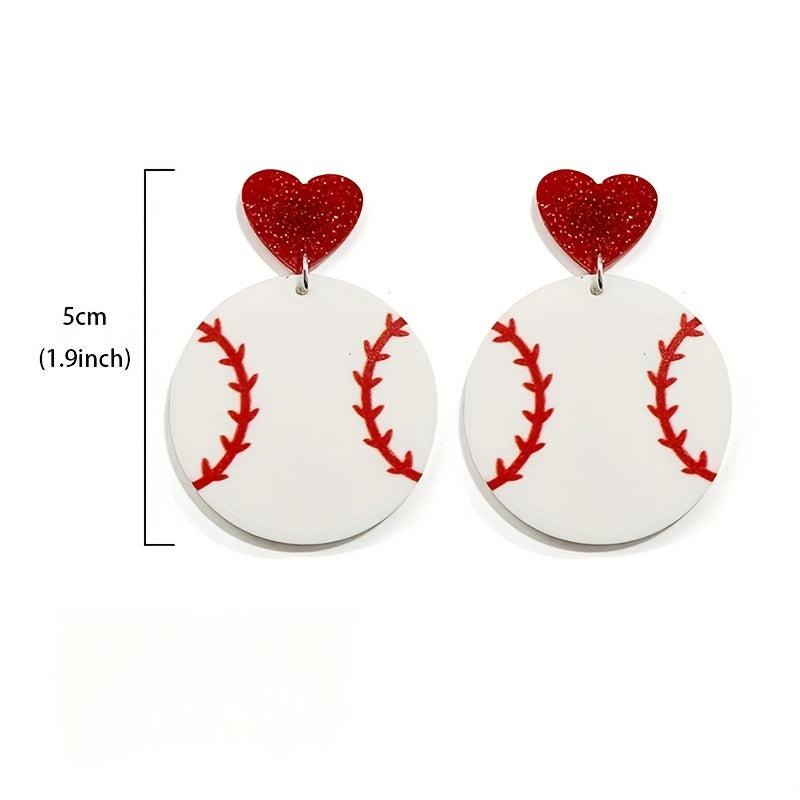 Glitter Acrylic Ball Sports Stud Earrings - Perfect Gift For Girls