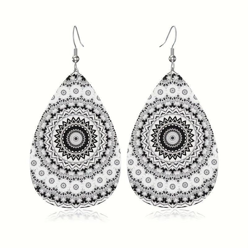 Bohemian Pattern Faux Leather Earring Toy Gift