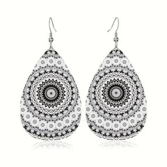 Bohemian Pattern Faux Leather Earring Toy Gift