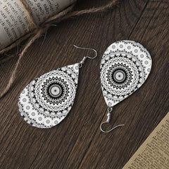 Bohemian Pattern Faux Leather Earring Toy Gift