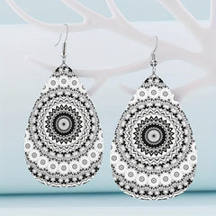 Bohemian Pattern Faux Leather Earring Toy Gift