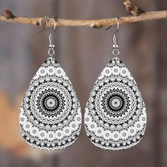 Bohemian Pattern Faux Leather Earring Toy Gift