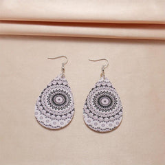 Bohemian Pattern Faux Leather Earring Toy Gift