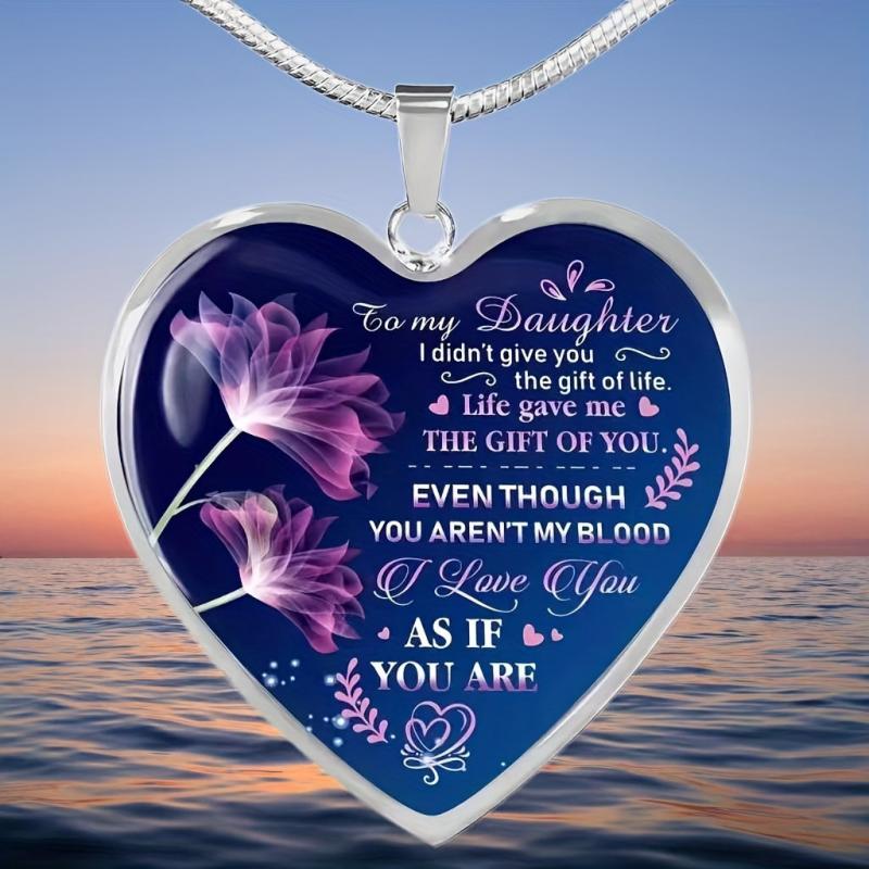 Heart Pendant Necklace Toy for Kids Daughters Holiday Birthday Gift
