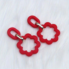 Candy Acrylic Hollow Flower Earrings for Women