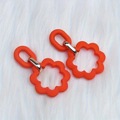 Candy Acrylic Hollow Flower Earrings for Women