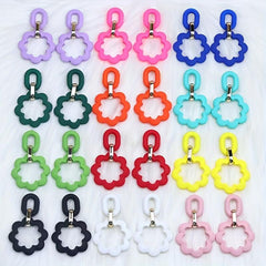Candy Acrylic Hollow Flower Earrings for Women