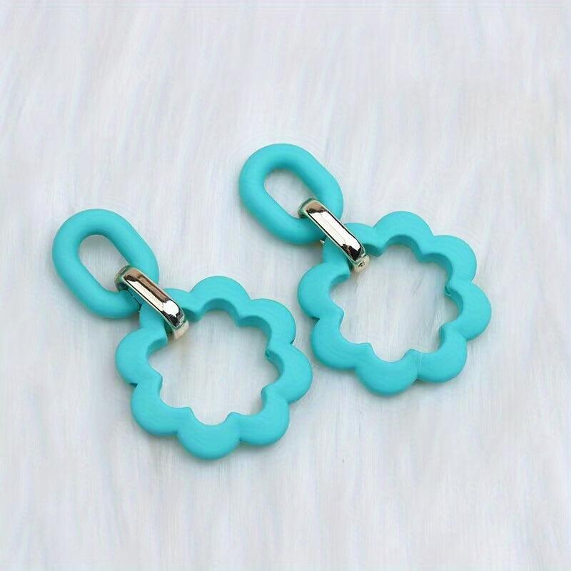 Candy Acrylic Hollow Flower Earrings for Women