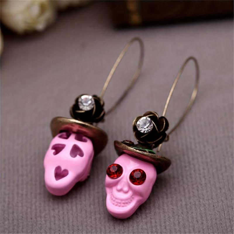 Hip Hop Skulls Dangle Earrings Cartoon Jewelry for Women Girls