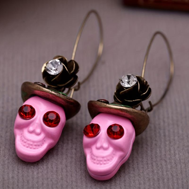 Hip Hop Skulls Dangle Earrings Cartoon Jewelry for Women Girls