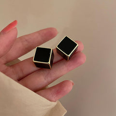 Solid Geometry Stud Earrings Squares Female Earrings