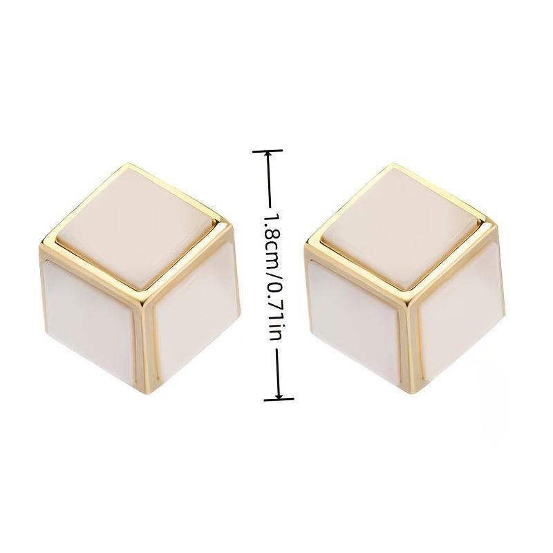 Solid Geometry Stud Earrings Squares Female Earrings